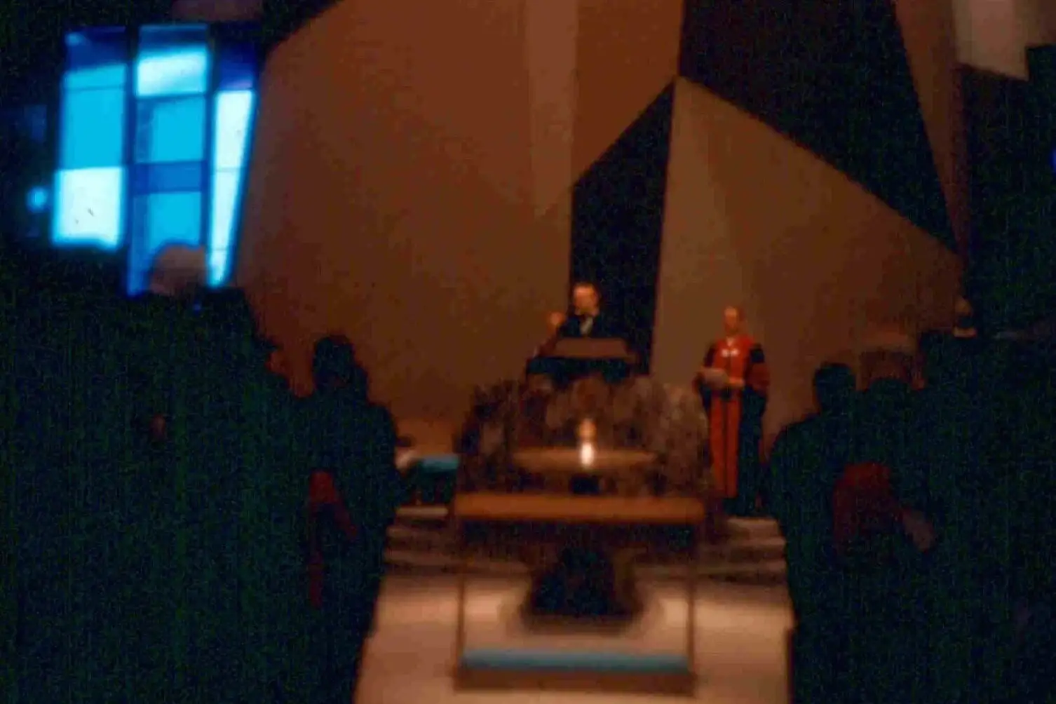 Candlelit dedication service in the new sanctuary, 1965
